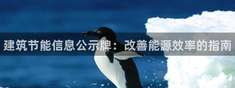E尊国际：建筑节能信息公示牌：改善能源效率的指南