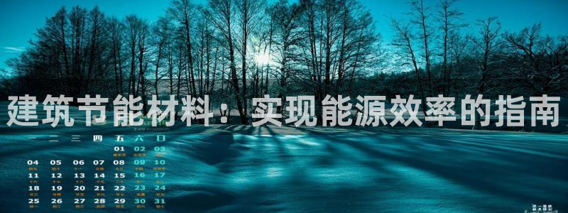 e尊国际平台：建筑节能材料：实现能源效率的指南