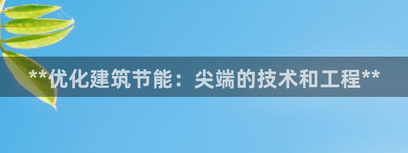 e尊国际官网app：**优化建筑节能：尖端的技术和工程**