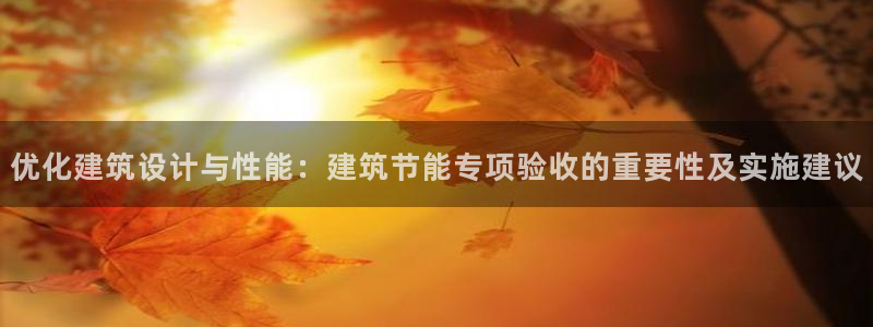 e尊国际网址：优化建筑设计与性能：建筑节能专项验收的重要性及实施建议