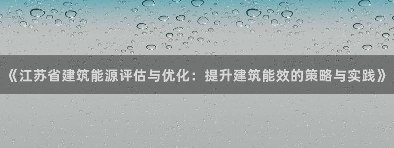 e尊国际可靠吗：《江苏省建筑能源评估与优化：提升建筑能效的策略与实践》